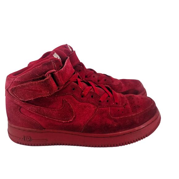 Nike Air Force 1 Mid '07 Red October Suede High Top Sneaker Mens 8.5 315123-609 - Picture 1 of 11